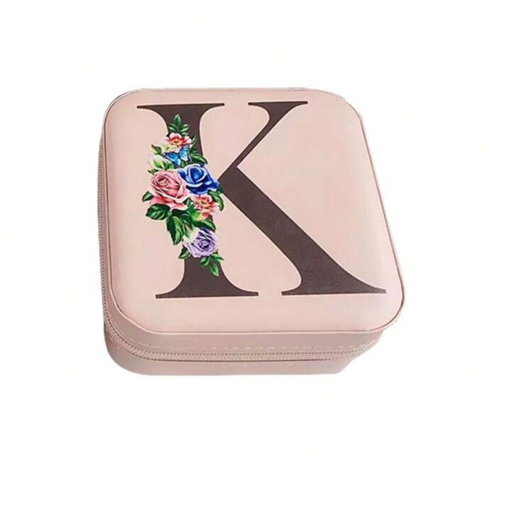 Travel Jewelry Case, Monogrammed with “K”